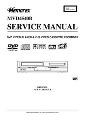 Memorex MVD4540B Service Manual
