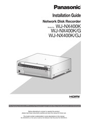 Panasonic WJ-NX400K/GJ Installation Manual