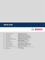 Bosch RSCD 2100 Original Instructions Manual