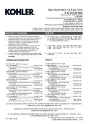 Kohler SAN RAPHAEL CLASS FIVE K-23722T-130 Installation Instructions Manual