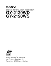 Sony GY-2120WD Maintenance Manual