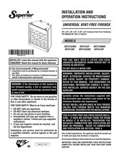 Superior Fireplaces VRT3136F Assembly, Installation And Operation Instructions