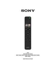 Sony RMF-TX520E Quick Reference Manual