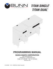 Bunn TITAN SINGLE Programming Manual