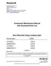 Honeywell 15-0705-7 Component Maintenance Manual With Illustrated Parts List