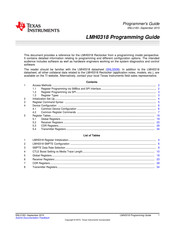Texas Instruments LMH0318 Programmer's Manual