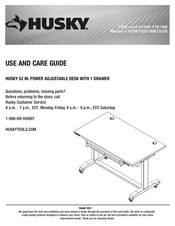 Husky HOWT5201BB1XUS Use And Care Manual