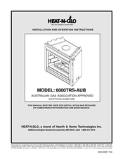 Heat-N-Glo 6000TRS-AUB Assembly, Installation And Operation Instructions