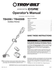 Troy-Bilt CORE TB4200B Operator's Manual