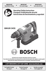 Bosch GBH18V-34CQ Operating/Safety Instructions Manual