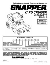 Snapper YARD CRUISER HZS18482BVE Safety Instructions & Operator's Manual