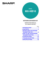 Sharp MX-NB10 Operation Manual