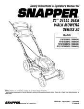 Snapper 7800435 Safety Instructions & Operator's Manual