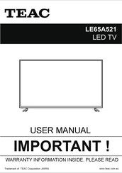 Teac LE65A521 User Manual