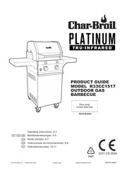 Char-Broil PLATINUM Tru-Infrared R33CC1517 Product Manual