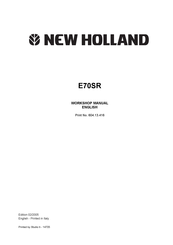 New Holland E70SR Workshop Manual