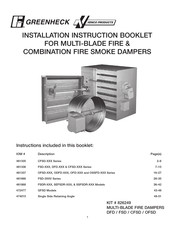 Greenheck FSD-312M Installation Instruction Booklet