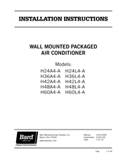 Bard H36L4-A Installation Instructions Manual