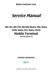 Nokia RM-800 Service Manual