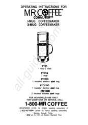 Mr. Coffee Commuter 1-MUG Operating Instructions Manual