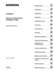 Siemens SITRANS FST090 Operating Instructions Manual