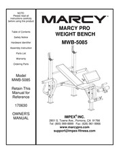 Impex MARCY PRO MWB-5085 Owner's Manual