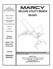 Impex MARCY DELUXE SB-5931 Owner's Manual