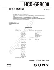 Sony HCD-GR8000 Service Manual