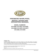 Whirlpool 015-0005 Installation And Operation Manual
