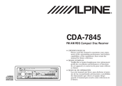 Alpine CDA-7845 Owner's Manual
