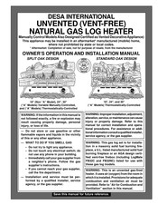 Desa CF24NTA Owner's Operation And Installation Manual