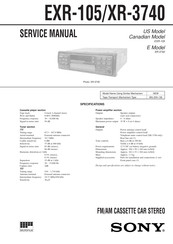 Sony HDR XR 105 E Service Manual