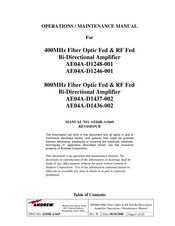 Andrew AE04A-D1248-001 Operation & Maintenance Manual