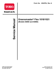 Toro Greensmaster Flex 1021 Service Manual