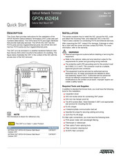 ADTRAN GPON 454 Quick Start Manual