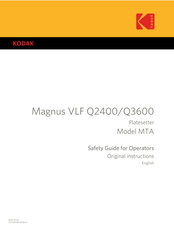 Kodak Magnus VLF Q2400 Original Instructions Manual