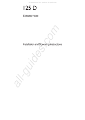 AEG 125 D Installation And Operating Instruction Manual