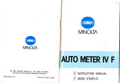 Minolta AUTO METER IV F Instruction Manual