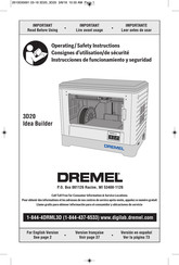 Dremel Idea Builder 3D20-01 Operating/Safety Instructions Manual