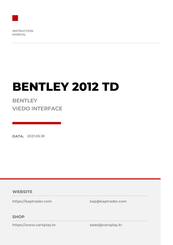 KAP BENTLEY 2012 TD Instruction Manual