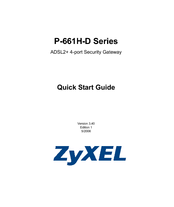 ZyXEL Communications P-661H-D Series Quick Start Manual