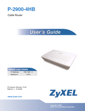 ZyXEL Communications P-2900-4HB User Manual