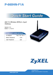 ZyXEL Communications P-660HW-T3 v3 Quick Start Manual