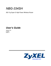 ZyXEL Communications NBG-334SH User Manual