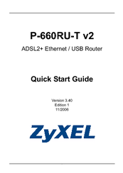 ZyXEL Communications P-660RU-T V2 Series Quick Start Manual