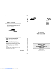 Samsung LE40M5 Owner's Instructions Manual