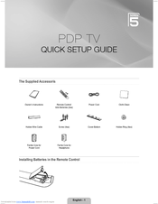 Samsung PS50B551T3W Quick Setup Manual