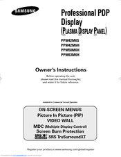 Samsung PANTALLA PDP PROFESSIONAL PPM42M6H Owner's Instructions Manual