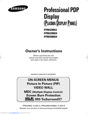 Samsung PPM42M6SS Owner's Instructions Manual