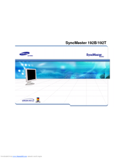 Samsung 192T - SyncMaster 192 T User Manual